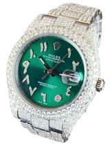 Rolex Datejust II Iced-Out 19.00 Cts VS1 Diamond Quality Green Dial