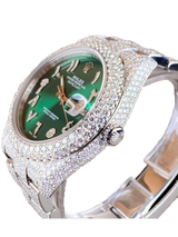 Rolex Datejust II Iced-Out 19.00 Cts VS1 Diamond Quality Green Dial