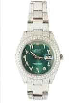 Rolex Datejust II Iced-Out 19.00 Cts VS1 Diamond Quality Green Dial