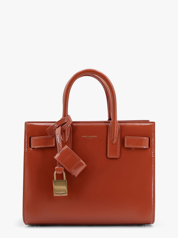 Saint Laurent Sac de Jour Nano Patent Leather Handbag with Metal Padlock