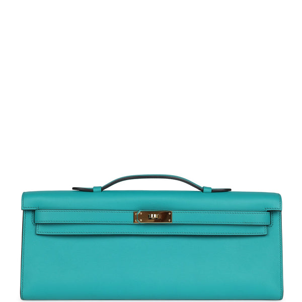 Hermes Kelly Cut Bleu Paon Swift Gold Hardware