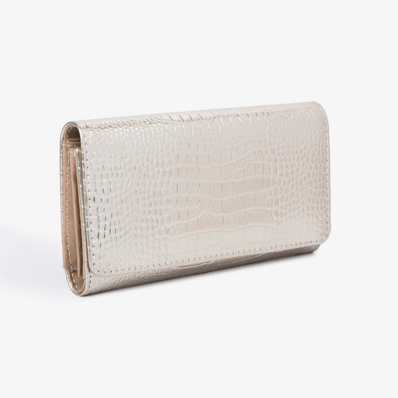 Snakeskin Texture Wallet – Golden