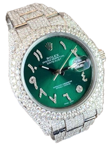 Rolex Datejust II Iced-Out 19.00 Cts VS1 Diamond Quality Green Dial