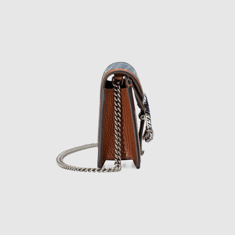 Gucci Dionysus Super Mini Denim Crossbody Bag Dark Blue