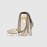 Gucci Horsebit 1955 Shoulder Bag White Leather