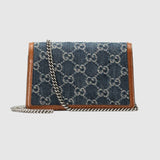 Gucci Dionysus Super Mini Denim Crossbody Bag Dark Blue