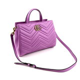 Gucci Small GG Marmont Top Handle Purple Bag