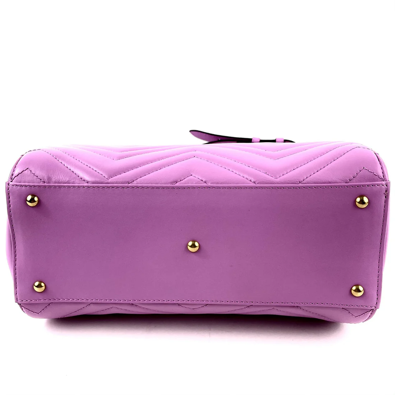 Gucci Small GG Marmont Top Handle Purple Bag