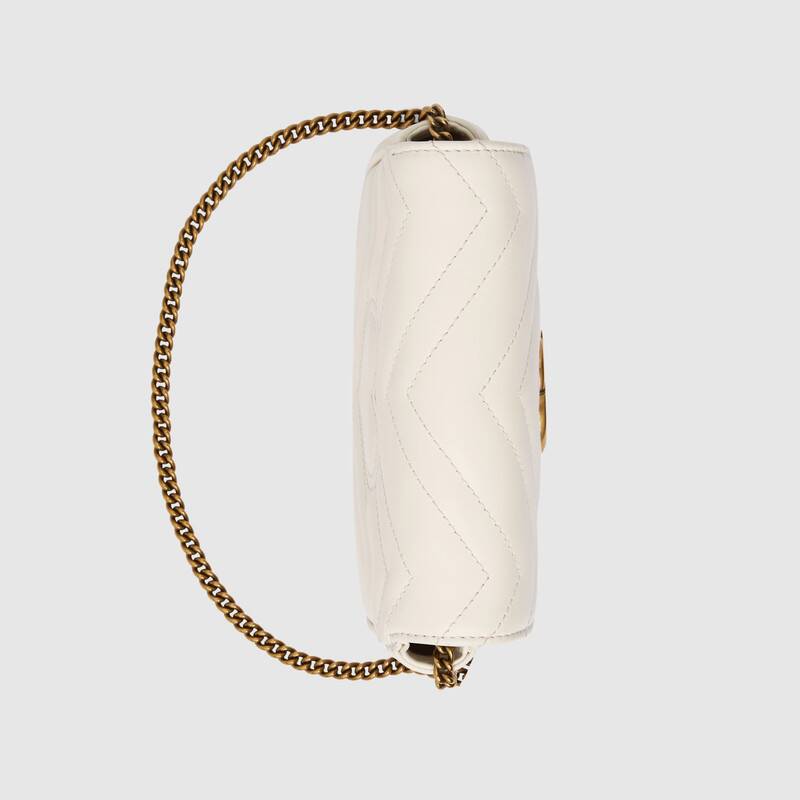 Gucci GG Marmont Matelassé Super Mini Bag White Leather
