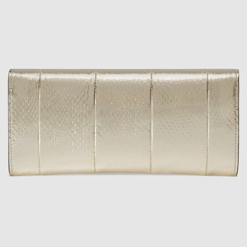 Gucci Broadway Snakeskin Clutch with Double G Silver Snakeskin