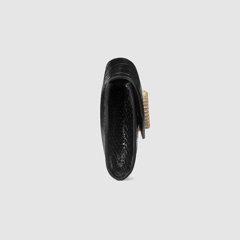 Gucci Broadway Snakeskin Clutch with Double G Black Snakeskin