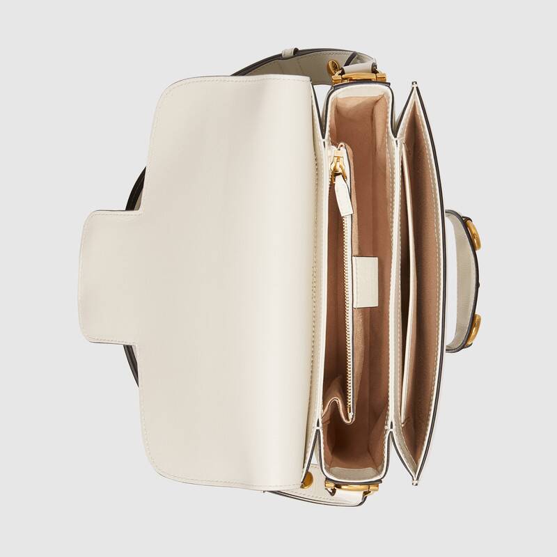 Gucci Horsebit 1955 Shoulder Bag White Leather