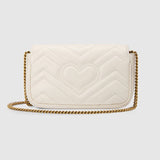 Gucci GG Marmont Matelassé Super Mini Bag White Leather