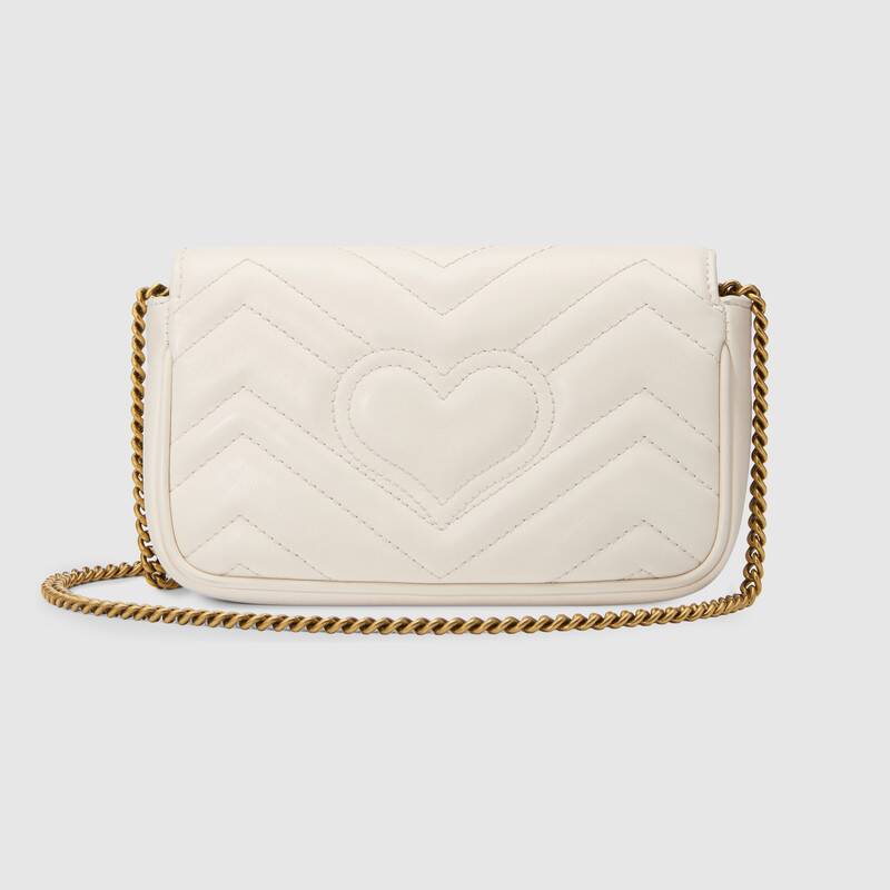 Gucci GG Marmont Matelassé Super Mini Bag White Leather