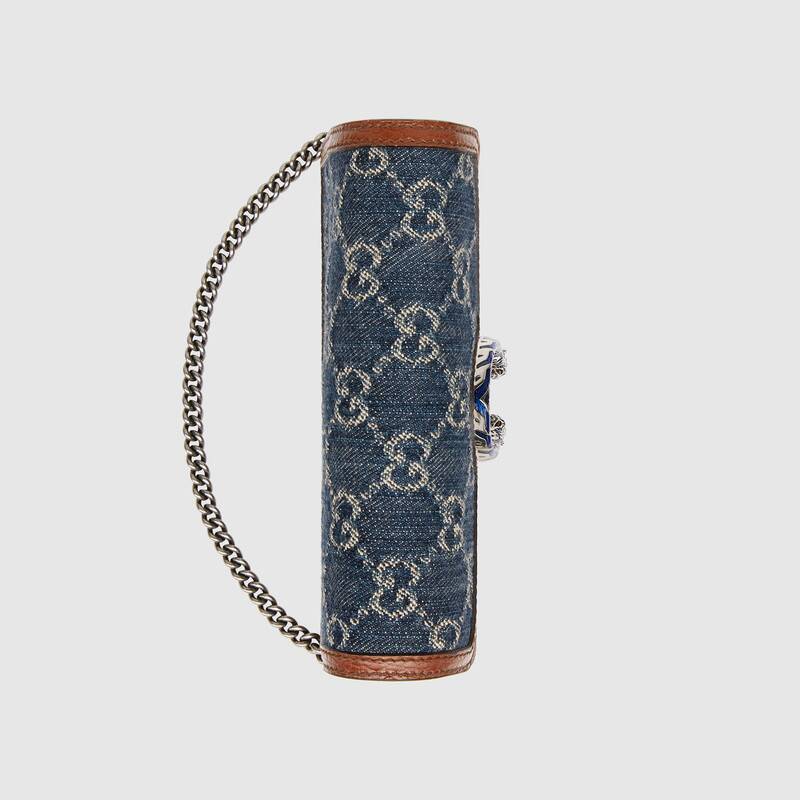 Gucci Dionysus Super Mini Denim Crossbody Bag Dark Blue