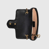 Gucci GG Marmont Matelassé Leather Super Mini Bag Black Leather