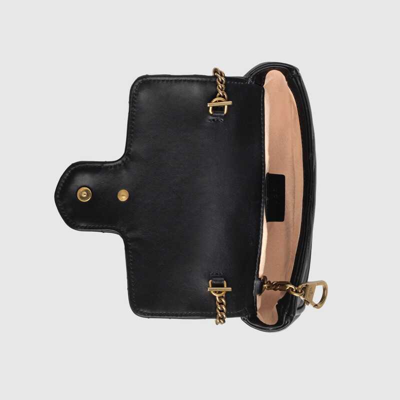 Gucci GG Marmont Matelassé Leather Super Mini Bag Black Leather