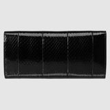 Gucci Broadway Snakeskin Clutch with Double G Black Snakeskin