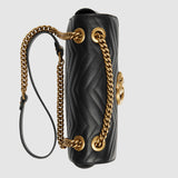 Gucci GG Marmont Medium Matelassé Shoulder Bag Black Leather