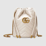 Gucci GG Marmont Mini Bucket Bag White leather